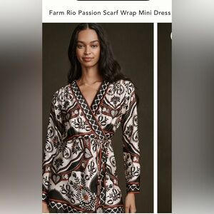 Farm Rio Passion Scarf  Wrap Dress - Small - Excellent Condition!!